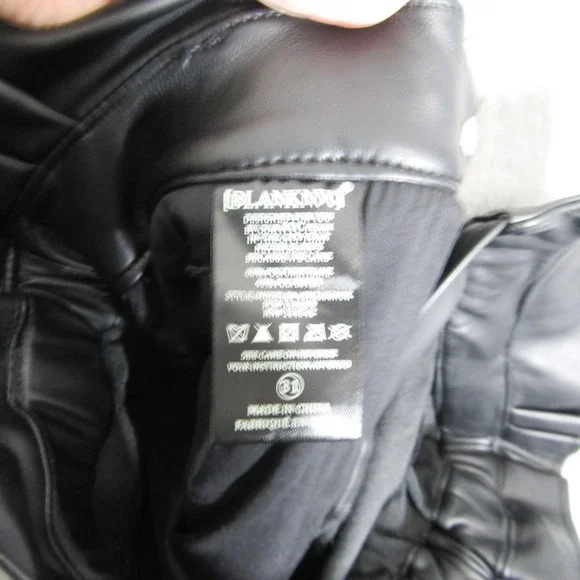 Blank NYC Faux Leather Paper Bag Waist Trousers Women's Size 31 Black Pants - Picture 11 of 13